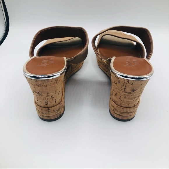 Franco Sarto‎ women’s tan suede wedge cork slip on 10M - Picture 6 of 12